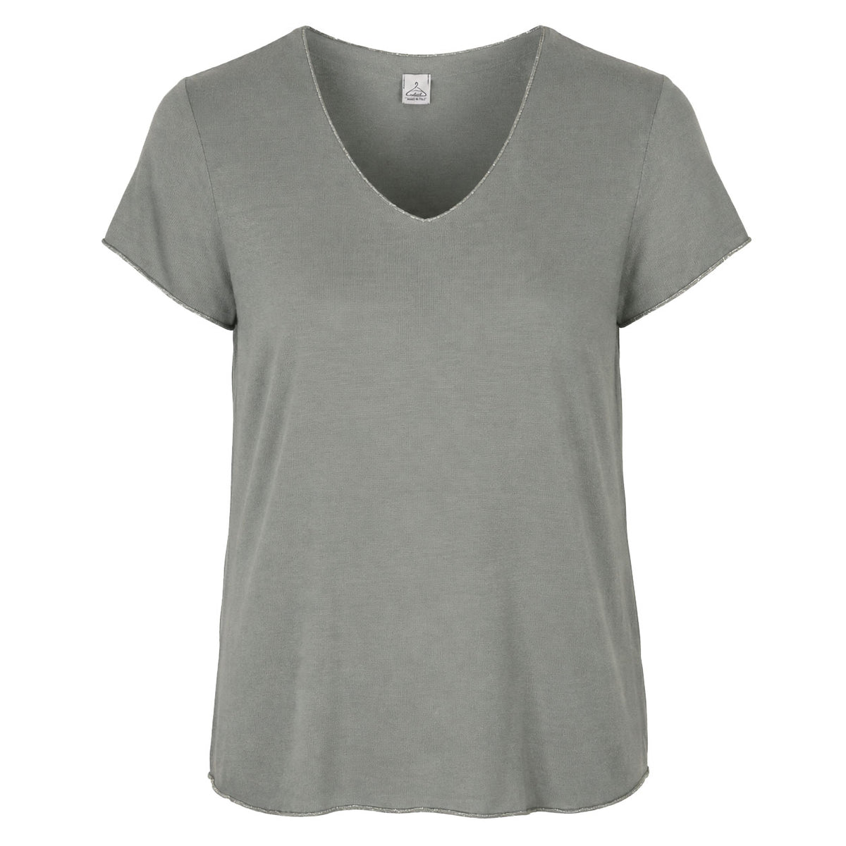 Lurex trim basic knit top