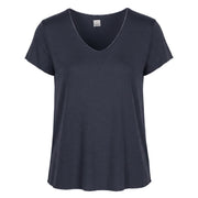 Lurex trim basic knit top