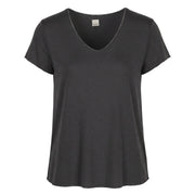 Lurex trim basic knit top
