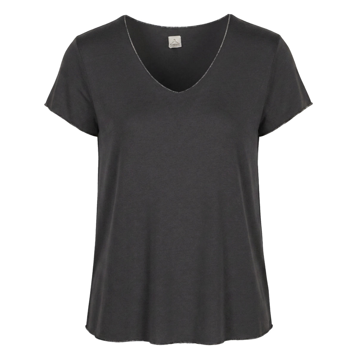 Lurex trim basic knit top