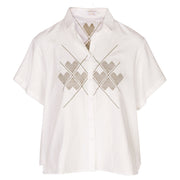 Heart embroidered shirt