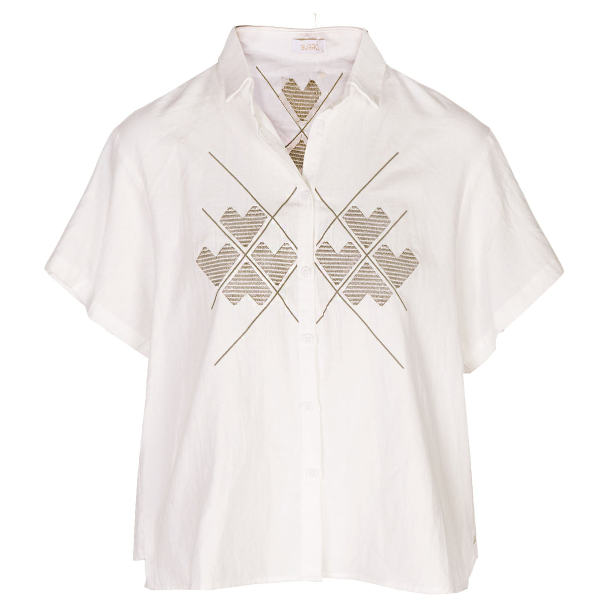 Heart embroidered shirt