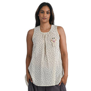 Multi heart print corchet flower top