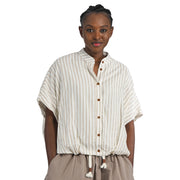 Lurex stripe bubble shirt