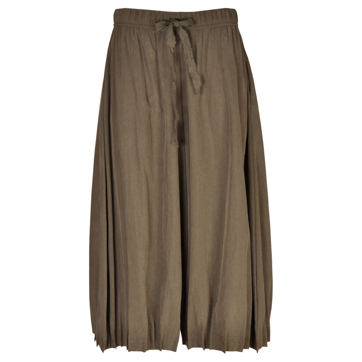 Tuck detail hem wide leg pant
