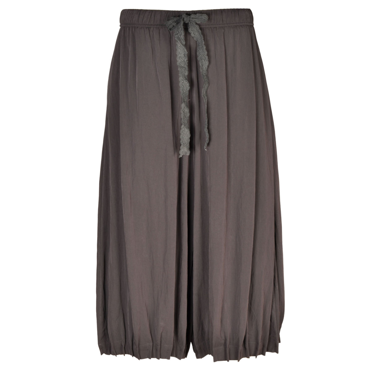 Tuck detail hem wide leg pant
