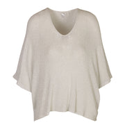 Lurex ribbed batwing top