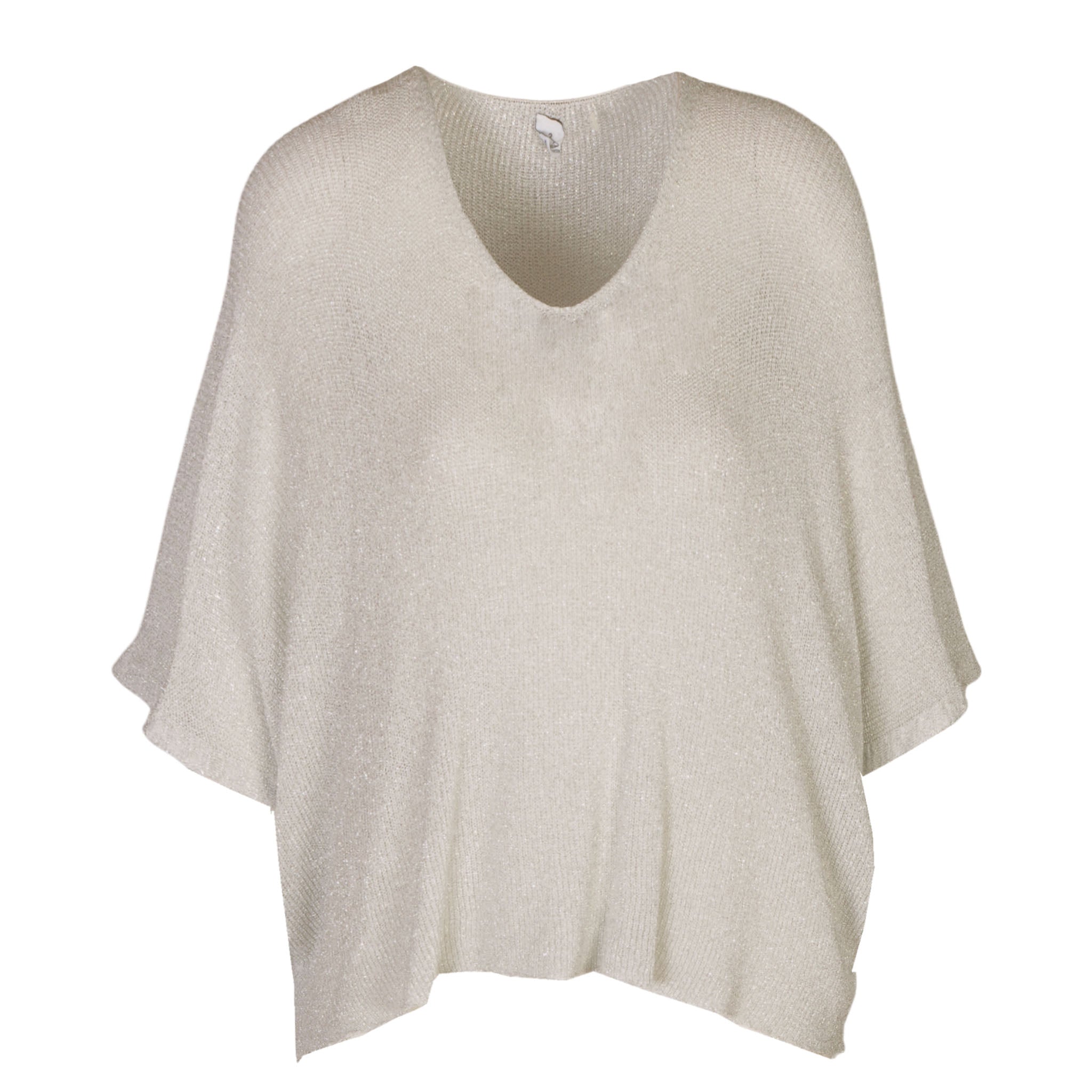 Lurex ribbed batwing top