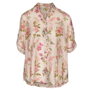 Floral humming bird print long shirt