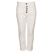 Flower button rolled pant