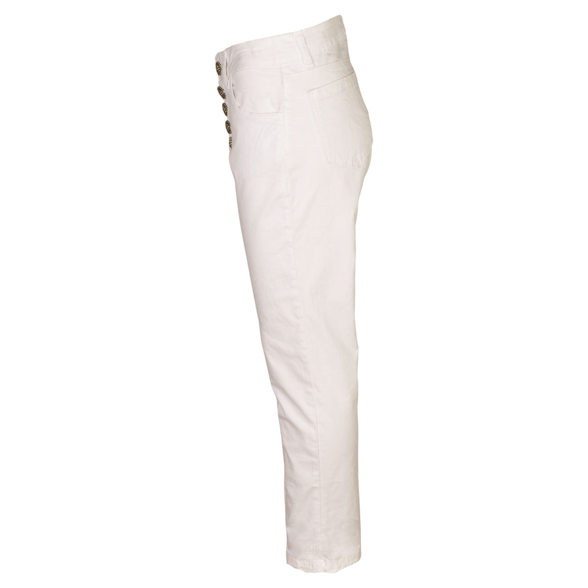 Flower button rolled pant