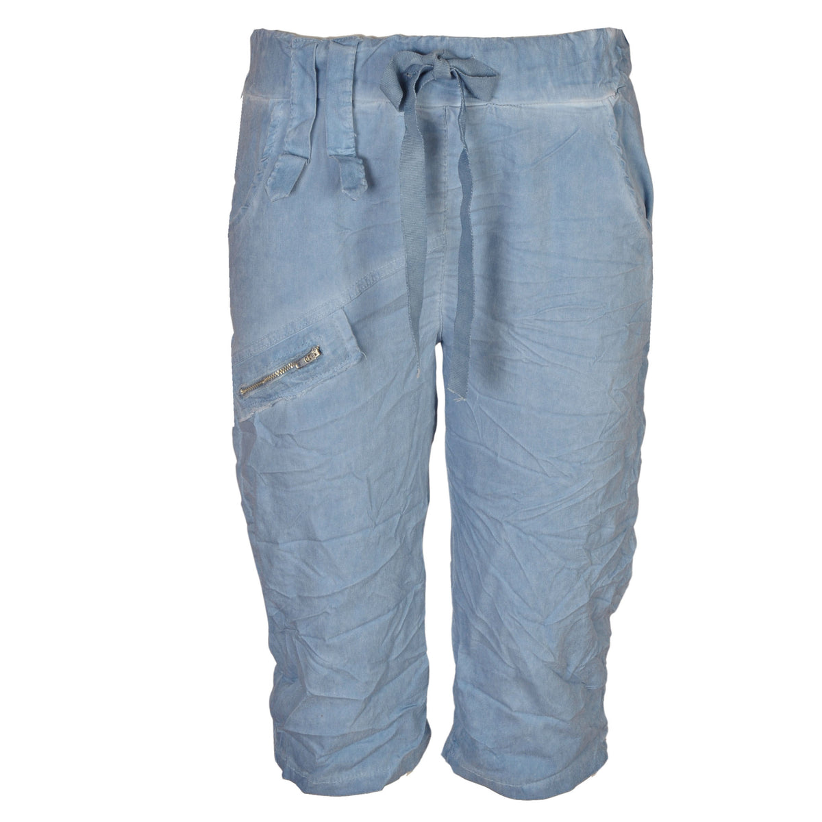 Overdyed zip detail shorts