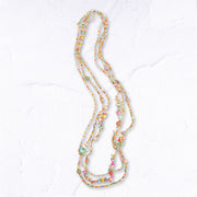 Multi string shape stone bead necklace
