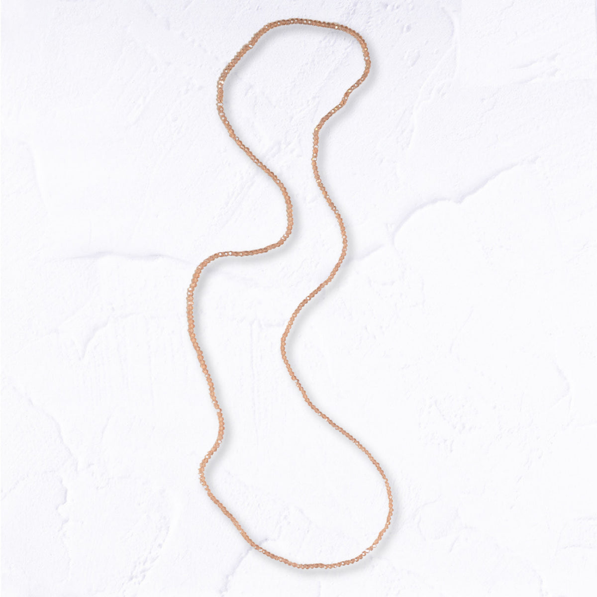 Mini glass bead long necklace
