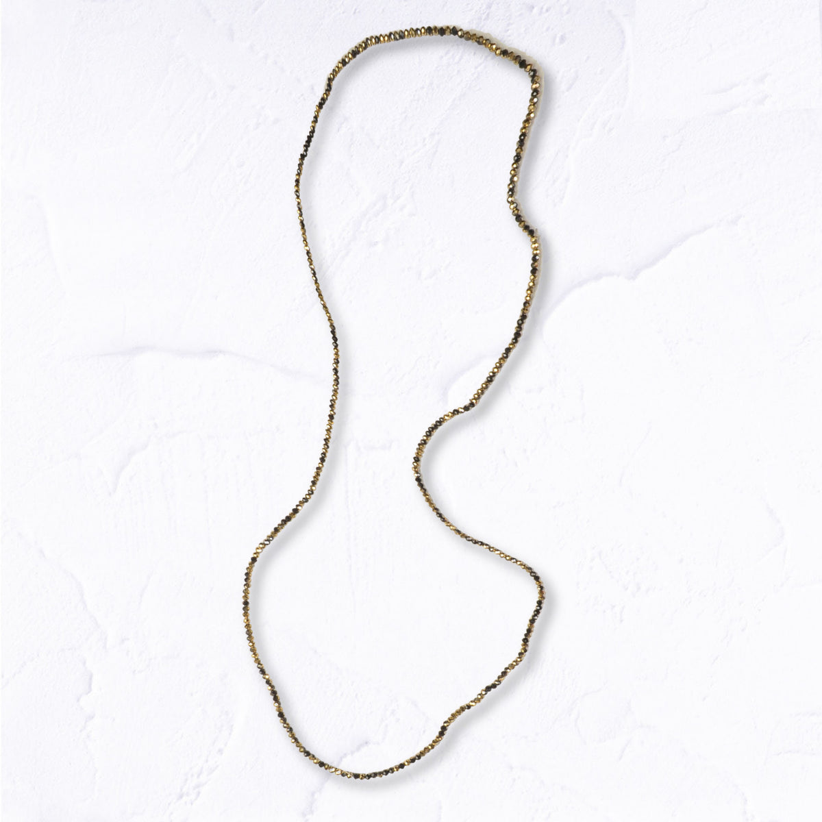 Mini glass bead long necklace