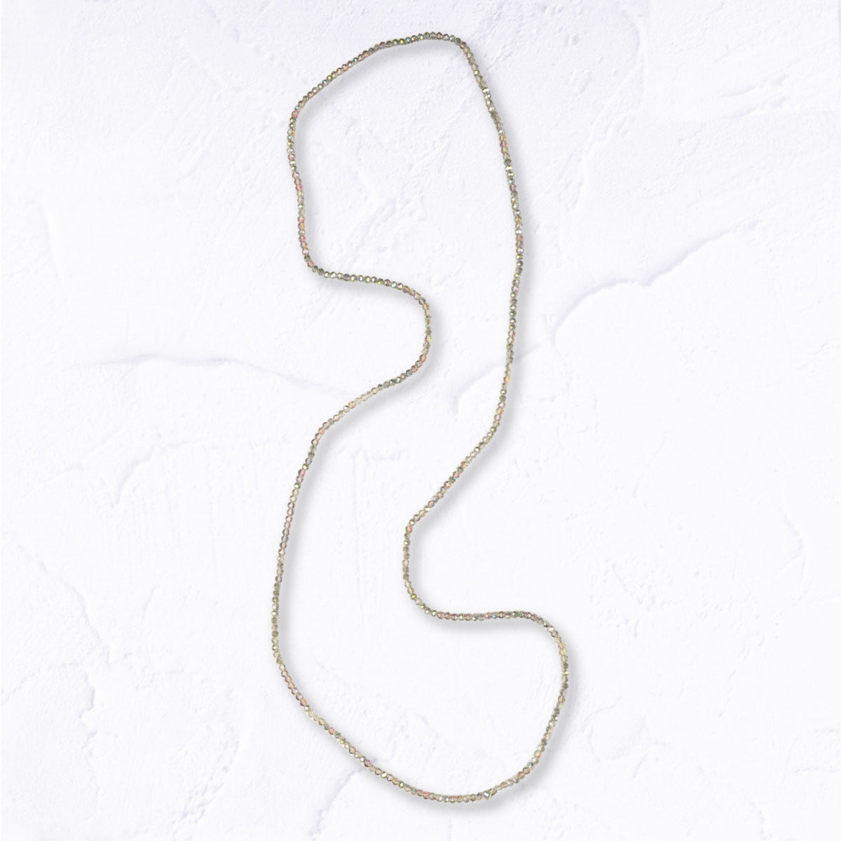 Mini glass bead long necklace