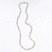 Mini glass bead long necklace