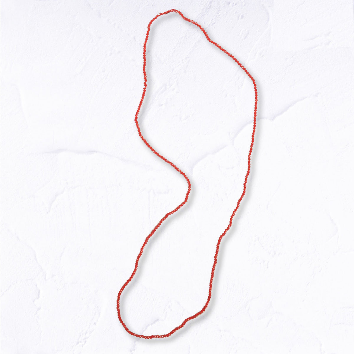 Mini glass bead long necklace