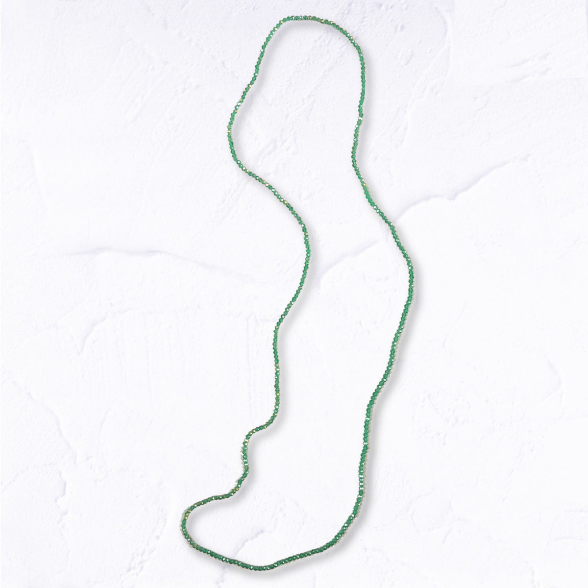 Mini glass bead long necklace