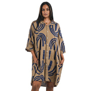 Geometric print shirt dress