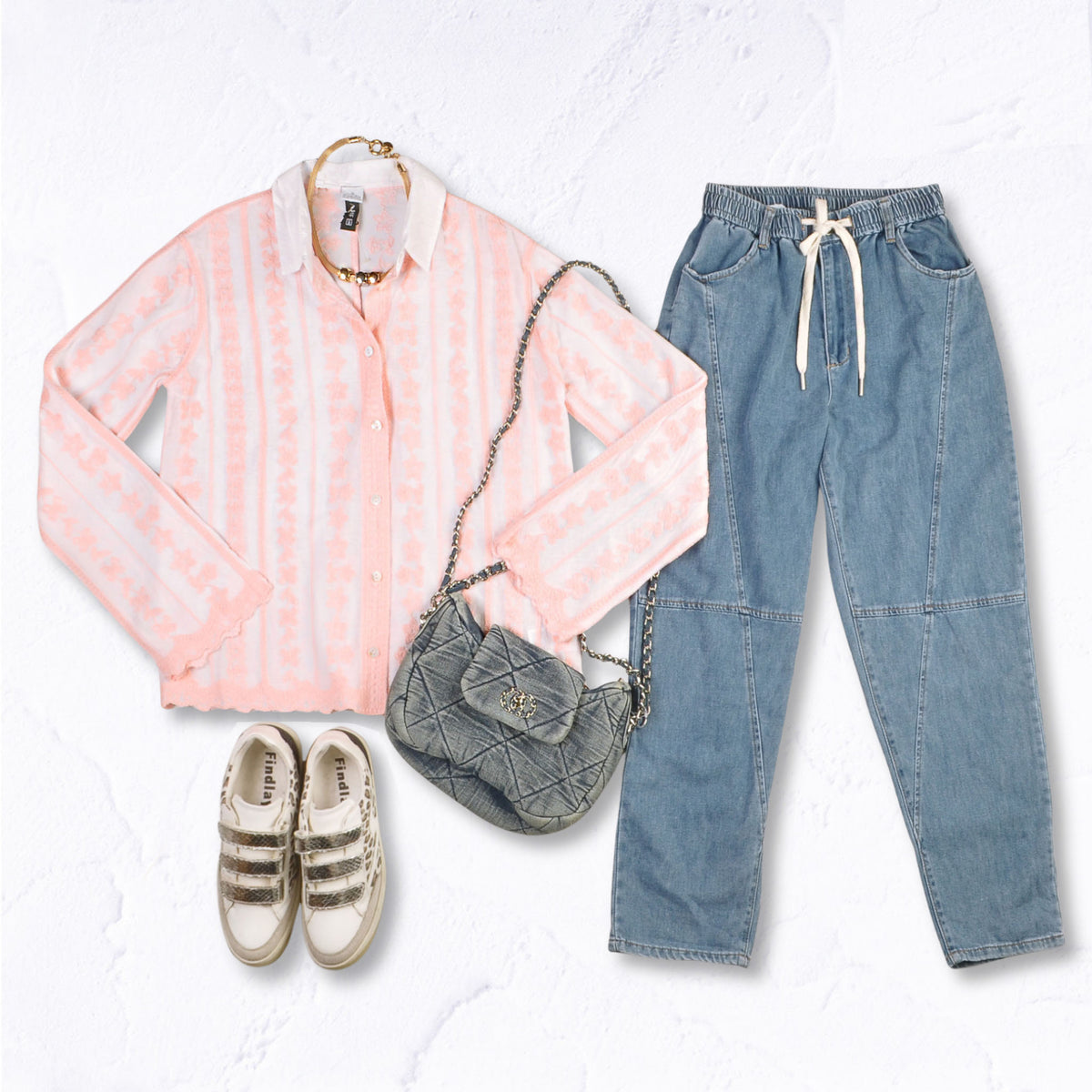 Embroidered floral stripe shirt