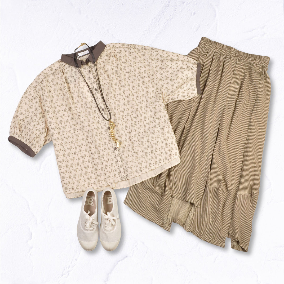 Stripe panel skirt