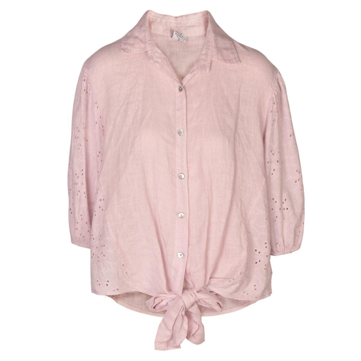 Anglaise sleeve tie shirt