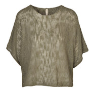 Slub boxy knit top