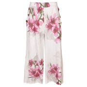 Hibiscus print linen pant