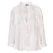 Raw edge linen jacket