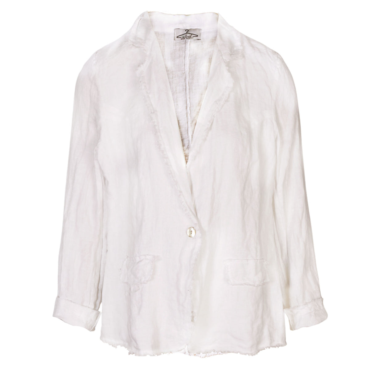 Raw edge linen jacket