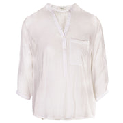 Sheer front pocket blouse