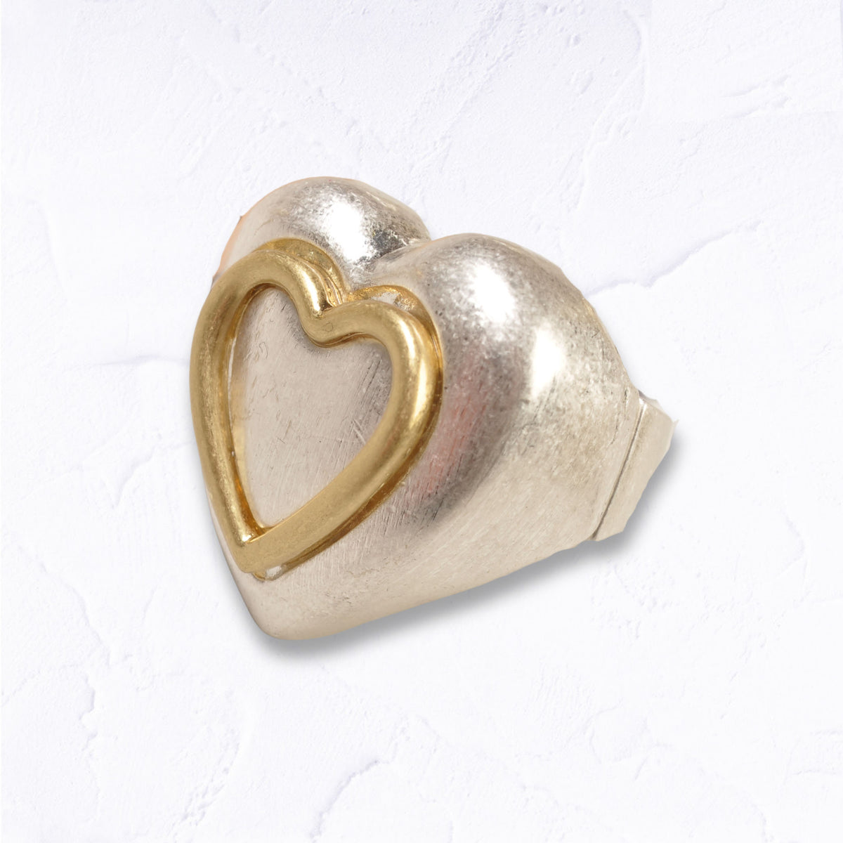 Double heart elasticated ring
