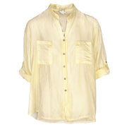 Sheer hi lo mandarin shirt