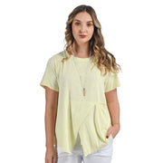 Mock wrap one pocket detail t-shirt