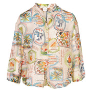 Croissant postcard print shirt