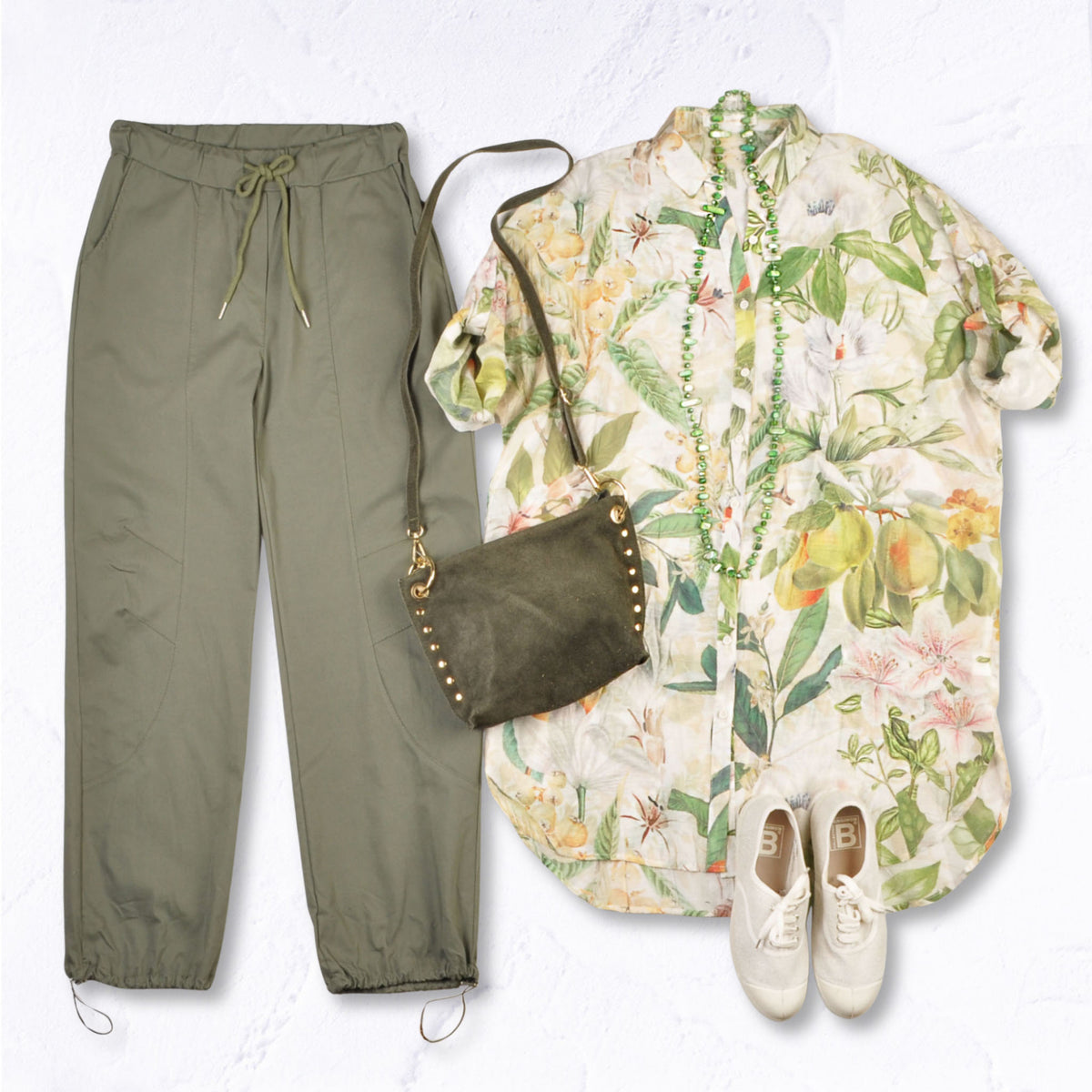 Floral fruit print long shirt