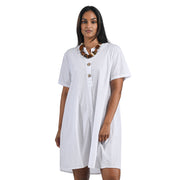 Two button mandarin shirt dress