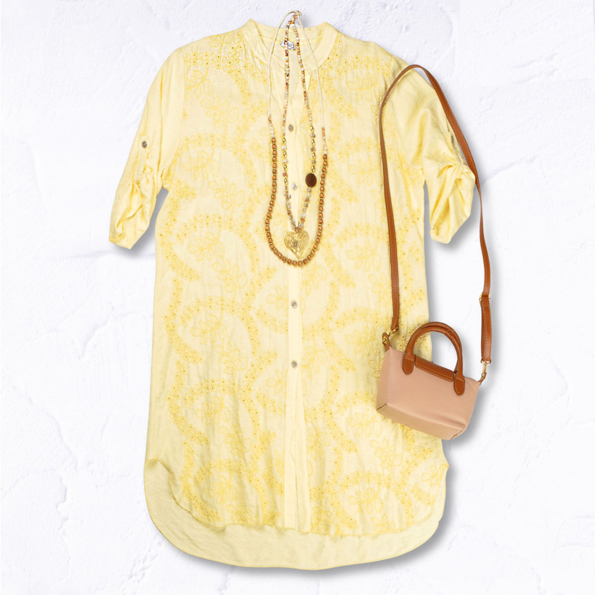 Anglaise lace shirt dress