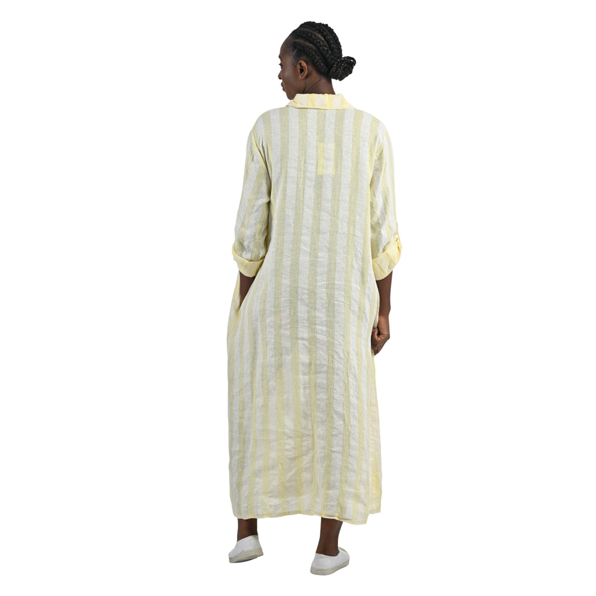 Striped linen shirt dress