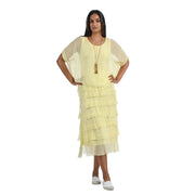 Double layer tiered silk dress
