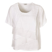 Asymmetrical layer top with silky detail