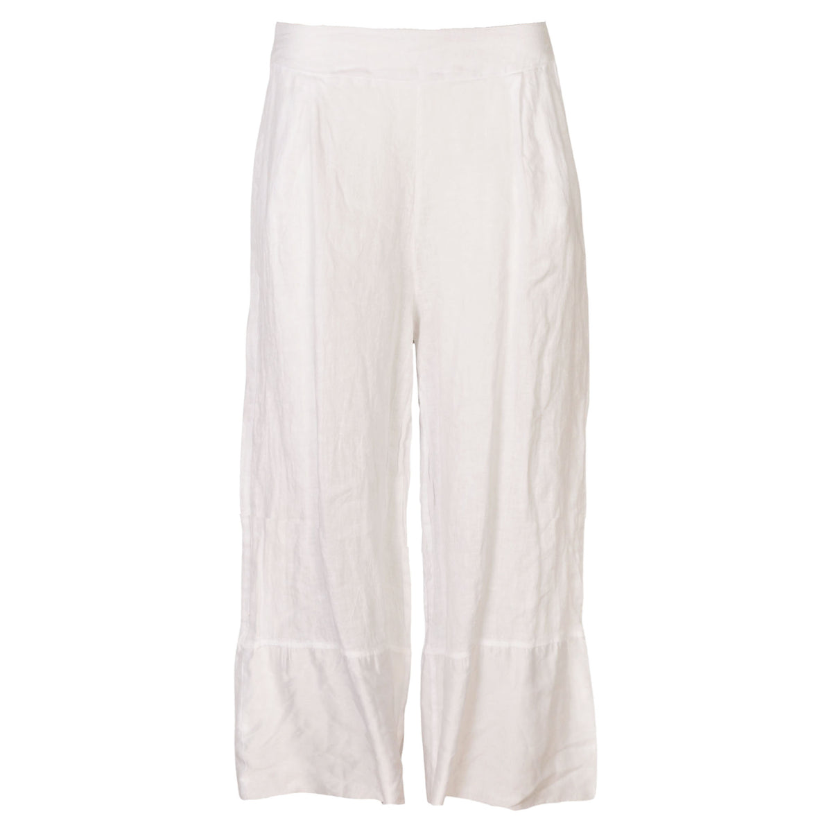 Wide legged linen pant with silky border