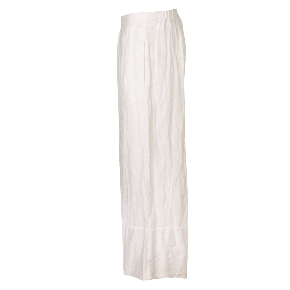 Wide legged linen pant with silky border