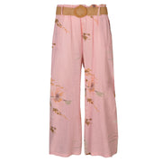 Giant daisy print belted pant