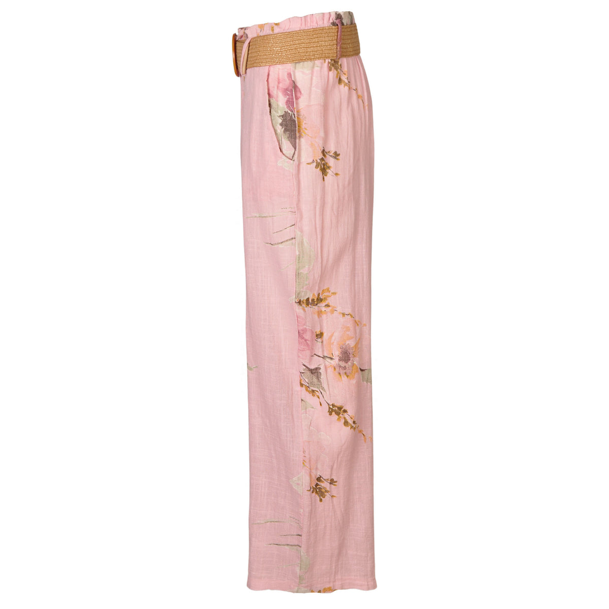 Giant daisy print belted pant