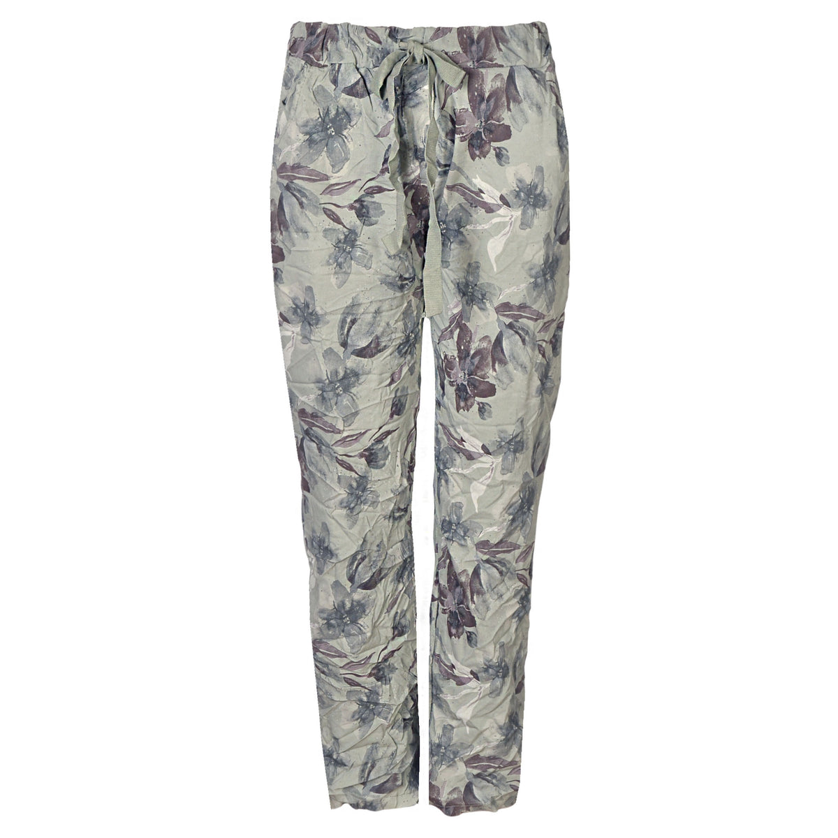 Orchid print draw string pants