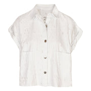 Torn denim style sleeveless jacket