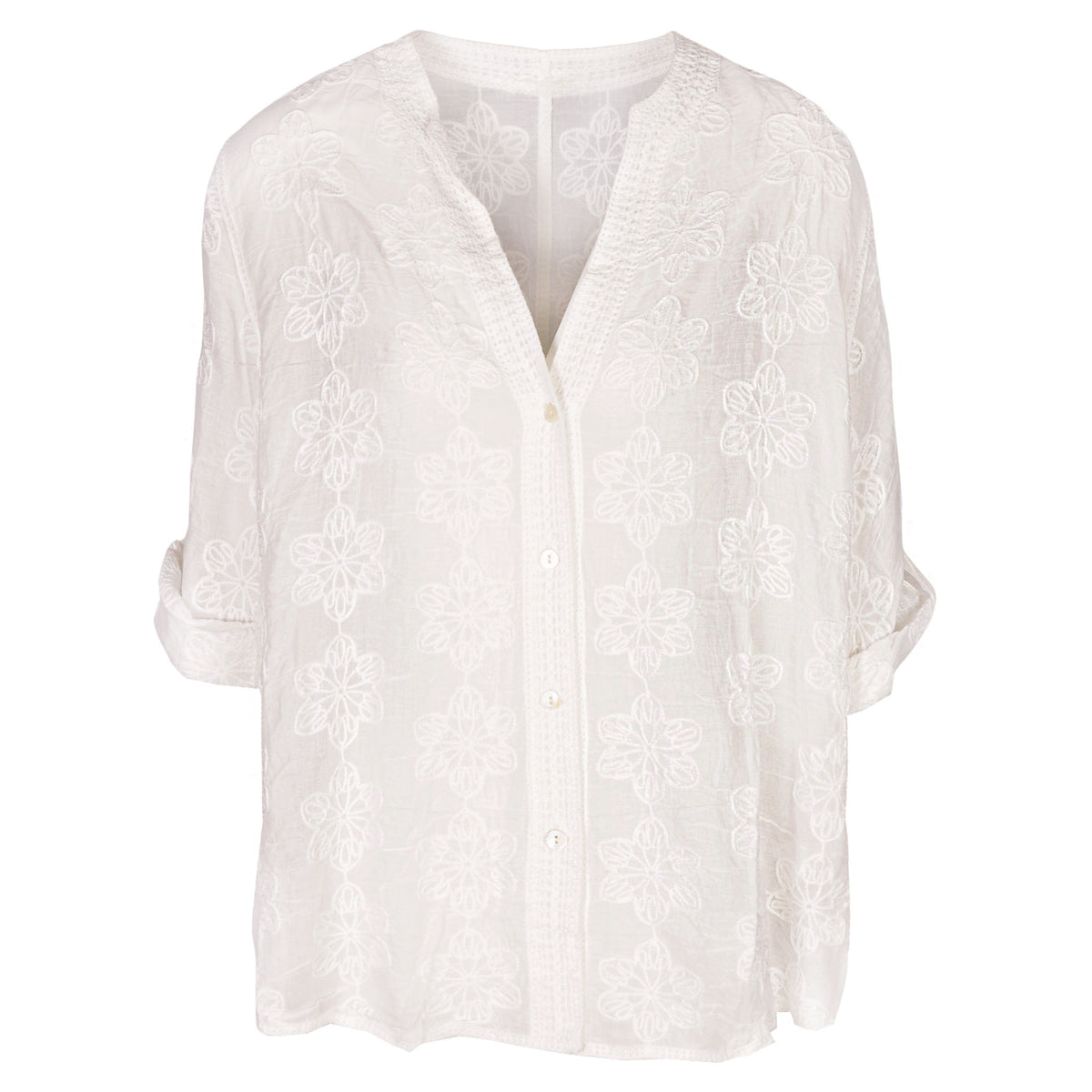 Embroidered flower shirt