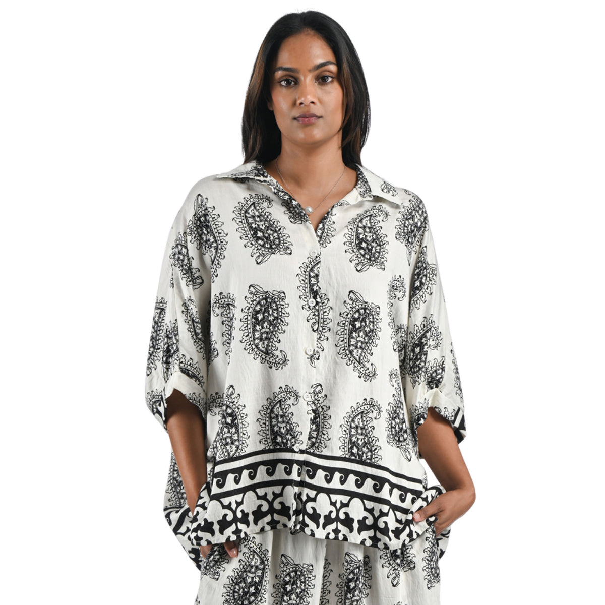 Giant paisley print boxy shirt